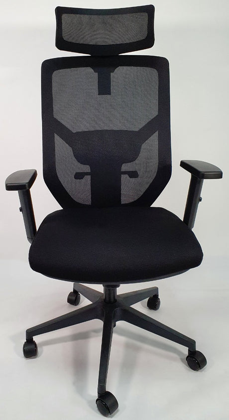 Black Fabric Seat and Airmesh Back Ergonomic Office Chair - MS1812B