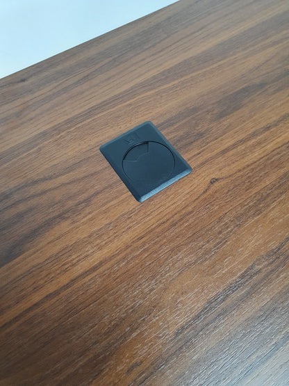 Walnut and White MFC Office Desk with Integrated Storage - 1400mm