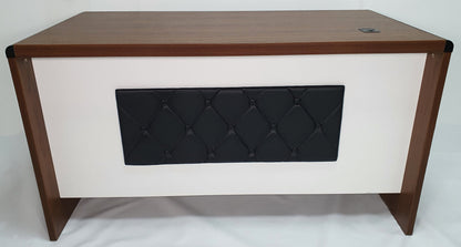 Walnut and White MFC Office Desk with Integrated Storage - 1400mm