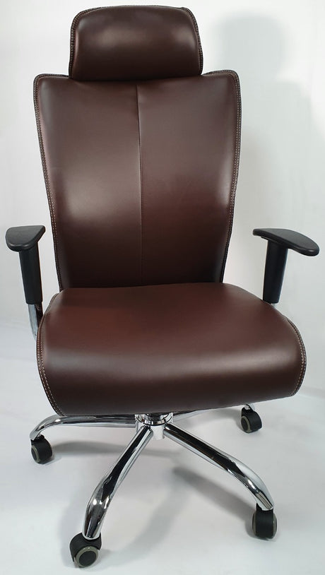 Executive Dark Brown Leather Office Chair - HB-020-BWN