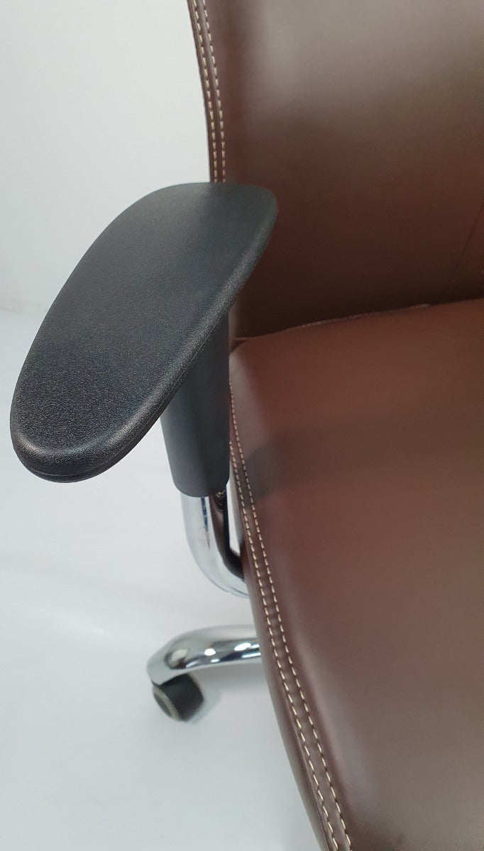 Executive Dark Brown Leather Office Chair - HB-020-BWN