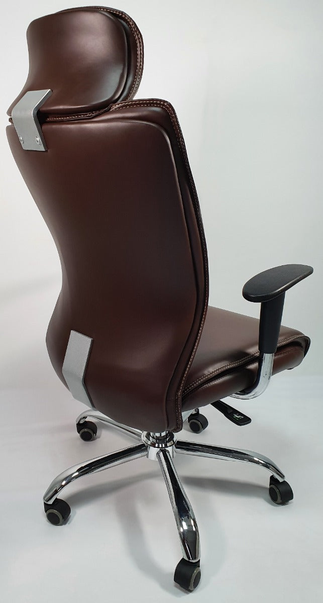 Executive Dark Brown Leather Office Chair - HB-020-BWN