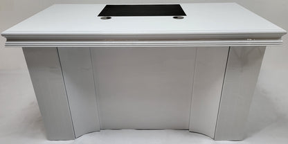Executive Home Office Desk In White Gloss - 1400mm - UBA141