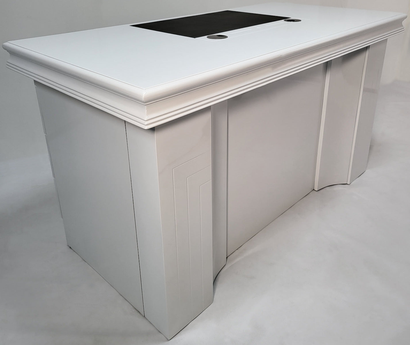 Executive Home Office Desk In White Gloss - 1400mm - UBA141