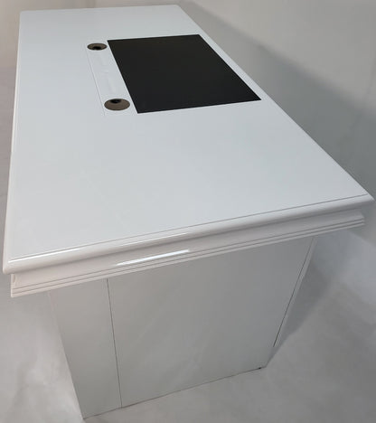 Executive Home Office Desk In White Gloss - 1400mm - UBA141