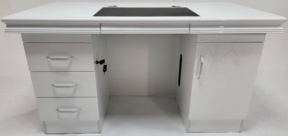 Executive Home Office Desk In White Gloss - 1400mm - UBA141