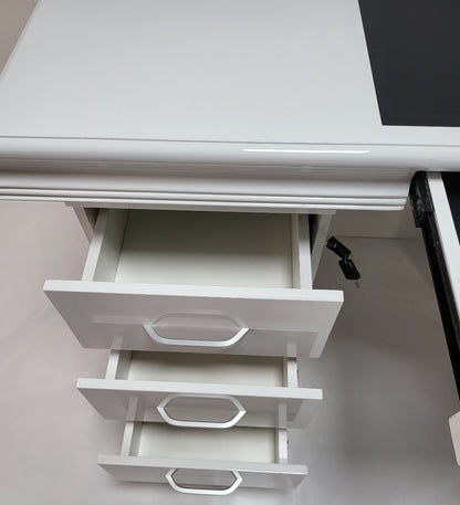 Executive Home Office Desk In White Gloss - 1400mm - UBA141