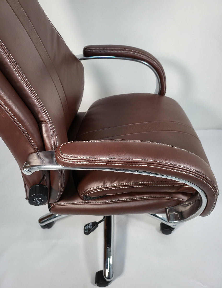 Brown leather store office couch