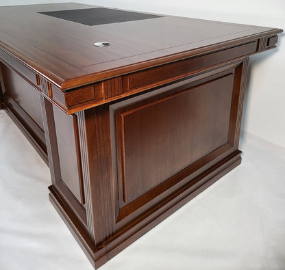 Stunning Large Real Light Walnut Veneer Executive Office Desk - 2000mm - JN1001