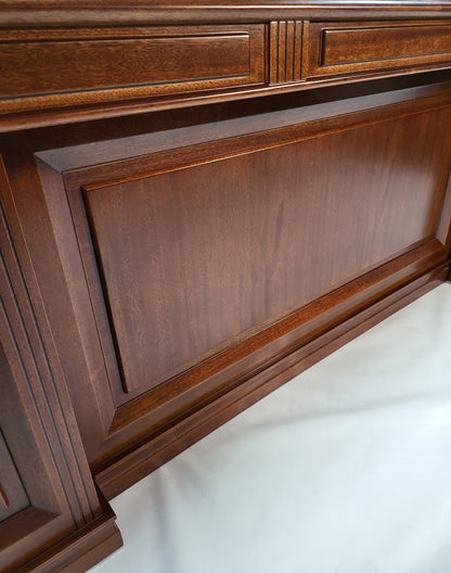 Stunning Large Real Light Walnut Veneer Executive Office Desk - 2000mm - JN1001