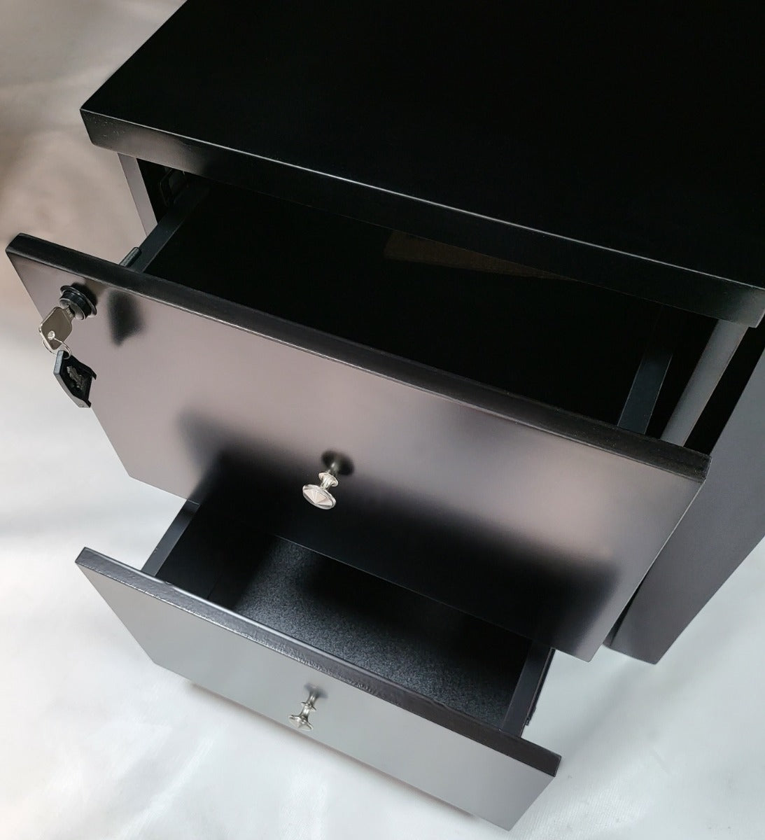 Prosparae Modern Black Executive Desk with Return & Pedestal - T1381-1.8