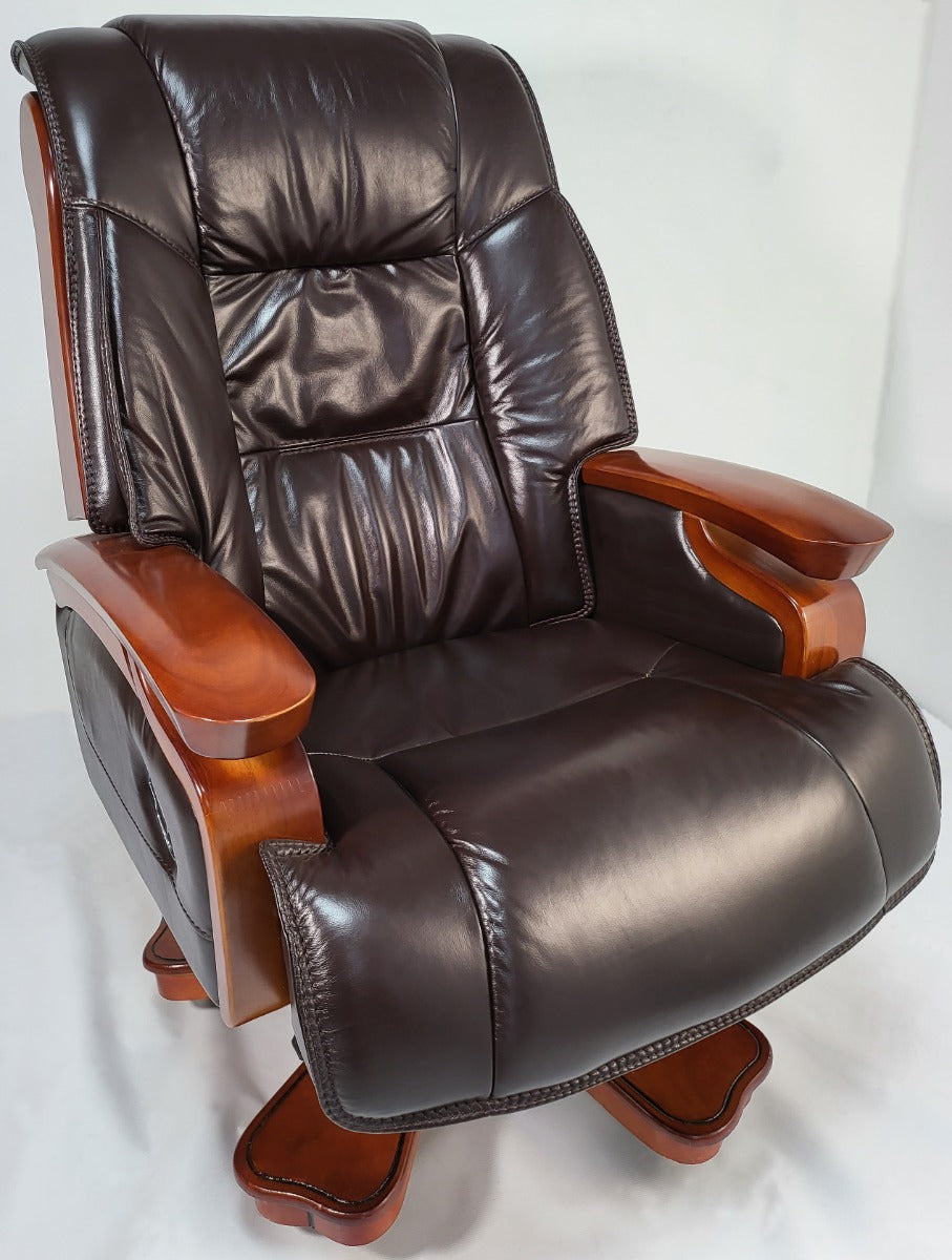 Real Italian Leather Brown Executive Office Chair -  A771