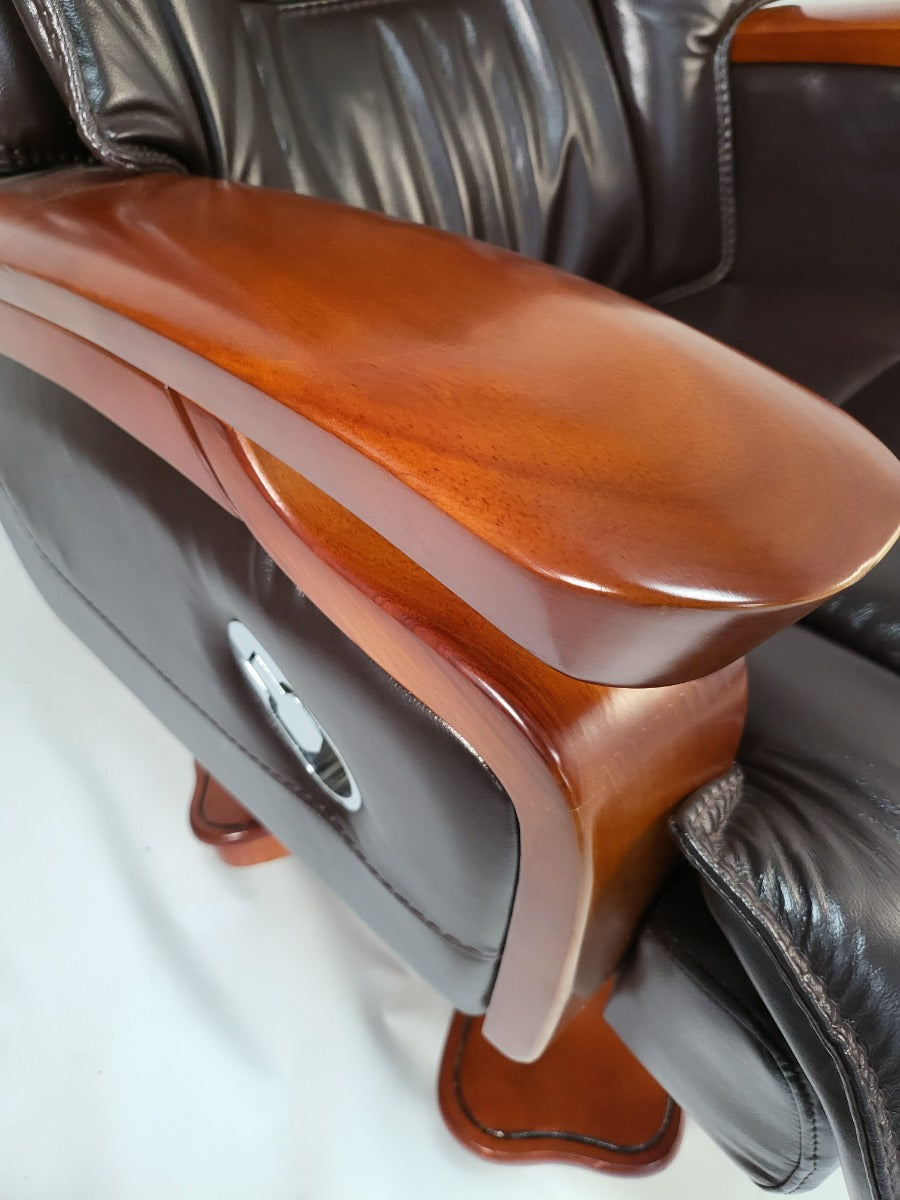 Real Italian Leather Brown Executive Office Chair -  A771