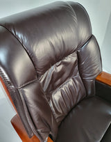 Real Italian Leather Brown Executive Office Chair - A771