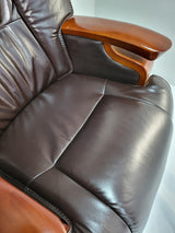 Real Italian Leather Brown Executive Office Chair - A771