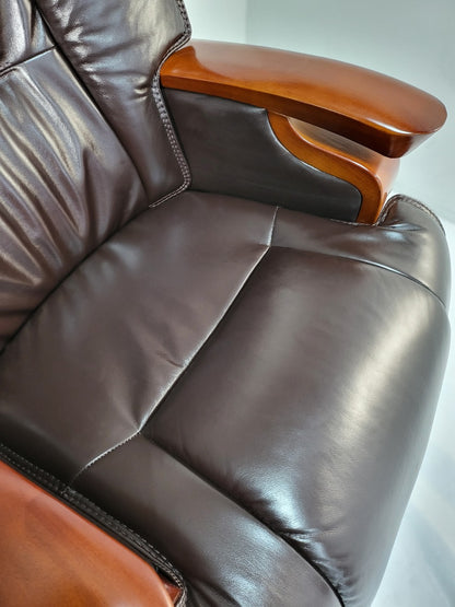 Real Italian Leather Brown Executive Office Chair -  A771