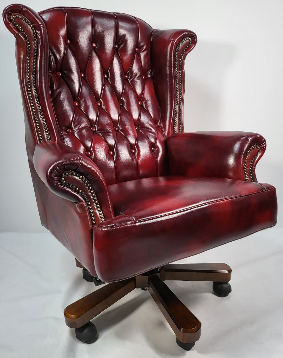 red leather office chair