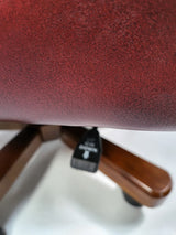 Genuine Burgundy Leather Chesterfield Traditional Office Chair - 9927