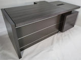 Modern Grey Oak Executive Office Desk with Built in Storage - 1600mm & 1800mm - LX-D04