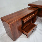 Medium Oak Executive Office Desk with Pedestal and Return - 1855