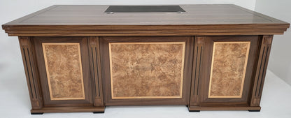 Light Oak Executive Office Desk with Pedestal & Return - 2000mm - KW19