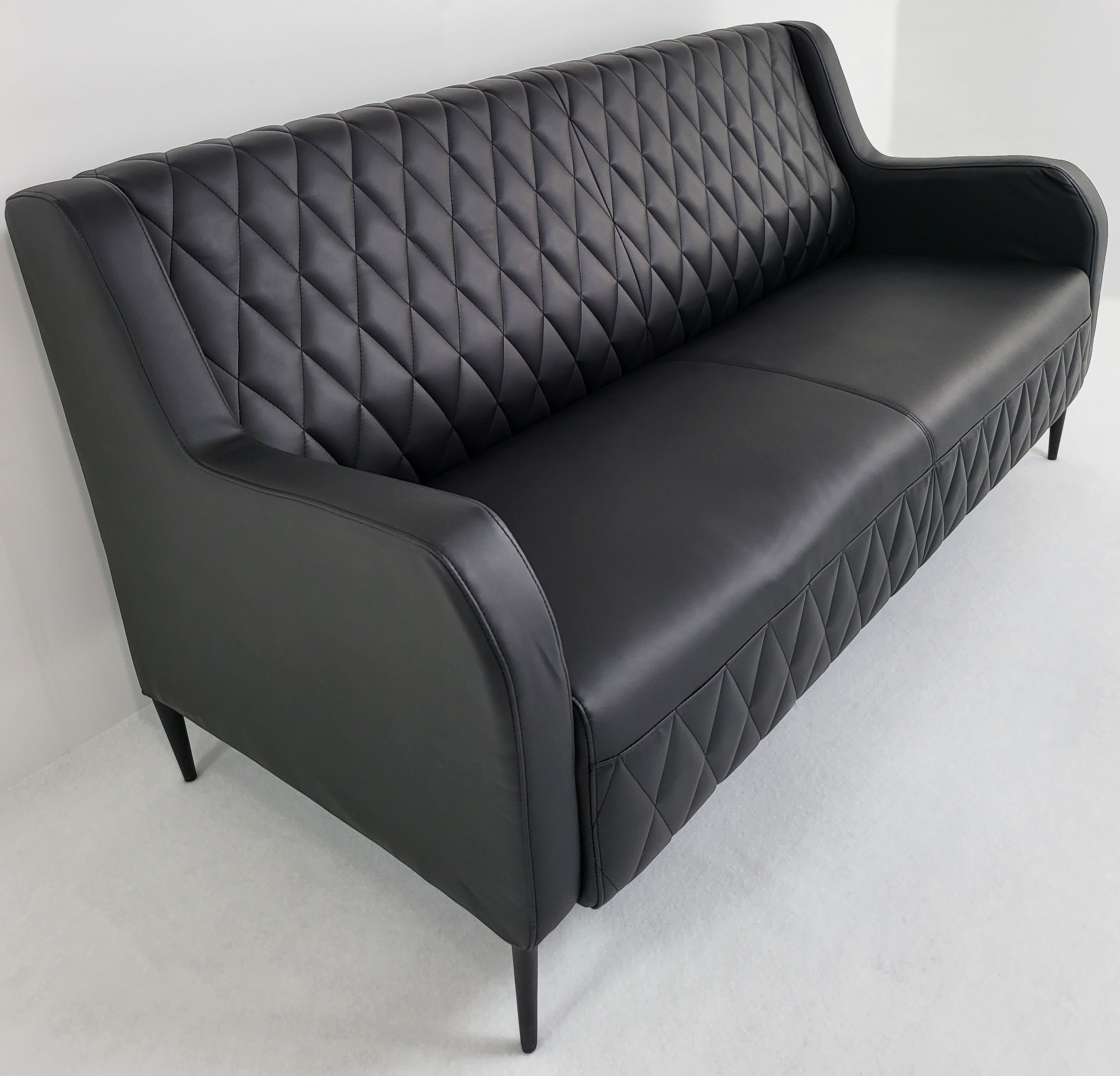 Black leather outlet office sofa