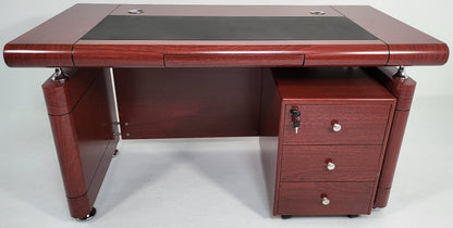 Mahogany Executive Office Desk with Pedestal - 1200mm or 1400mm Option - KW12B