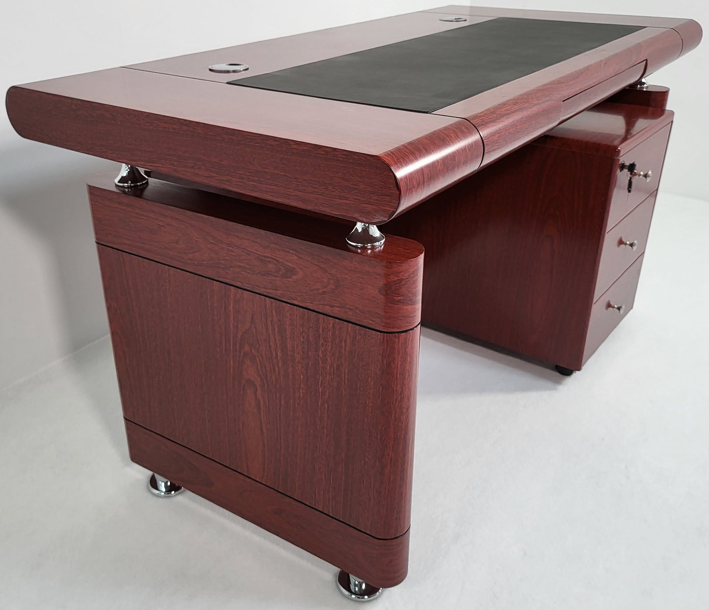 Mahogany Executive Office Desk with Pedestal - 1200mm or 1400mm Option - KW12B