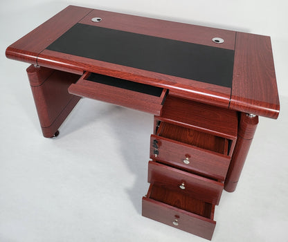 Mahogany Executive Office Desk with Pedestal - 1200mm or 1400mm Option - KW12B