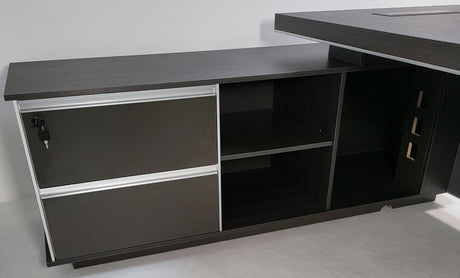 Modern Grey Oak Corner Executive Office Desk - 1800mm or 2000mm - WS-D11