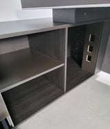 Modern Grey Oak Corner Executive Office Desk - WS-D11-2000mm