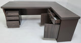 Modern Grey Oak Executive Office Desk with Pedestal and Desk Level Side Return - KW-8872-1800mm