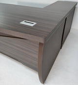 Modern Grey Oak Executive Office Desk with Pedestal and Desk Level Side Return - KW-8872-1800mm