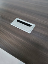 Modern Grey Oak Executive Office Desk with Pedestal and Desk Level Side Return - KW-8872-1800mm