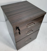 Modern Grey Oak Executive Office Desk with Pedestal and Desk Level Side Return - KW-8872-1800mm