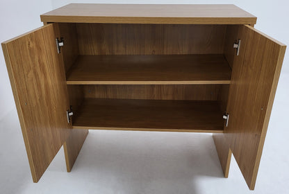 Modern Oak Executive Office Desk with Leather Panelling with Mobile Pedestal and Desk Level Return - 1800mm - 8690