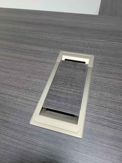 Large Modern Grey Oak Corner Executive Office Desk with Built in Storage - 2400mm - BWJ-HD0224