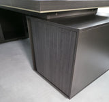 Large Modern Grey Oak Corner Executive Office Desk with Built in Storage - 2400mm - BWJ-HD0224