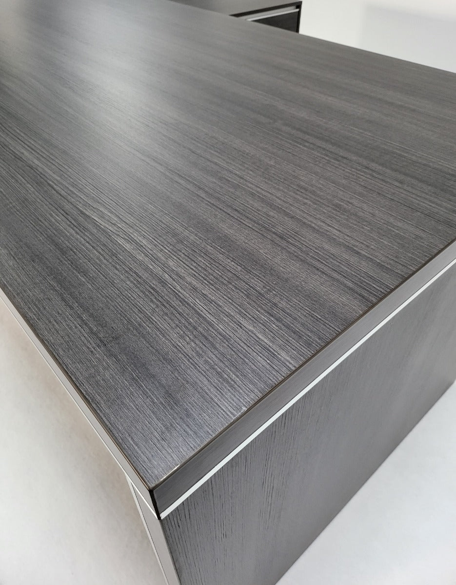 Stylish Grey Oak Corner Executive Office Desk - 1600mm, 1800mm, 2000mm - DG07-04