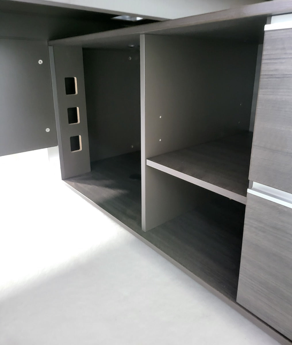 Stylish Grey Oak Corner Executive Office Desk - 1600mm, 1800mm, 2000mm - DG07-04
