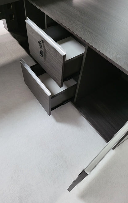Stylish Grey Oak Corner Executive Office Desk - 1600mm, 1800mm, 2000mm - DG07-04