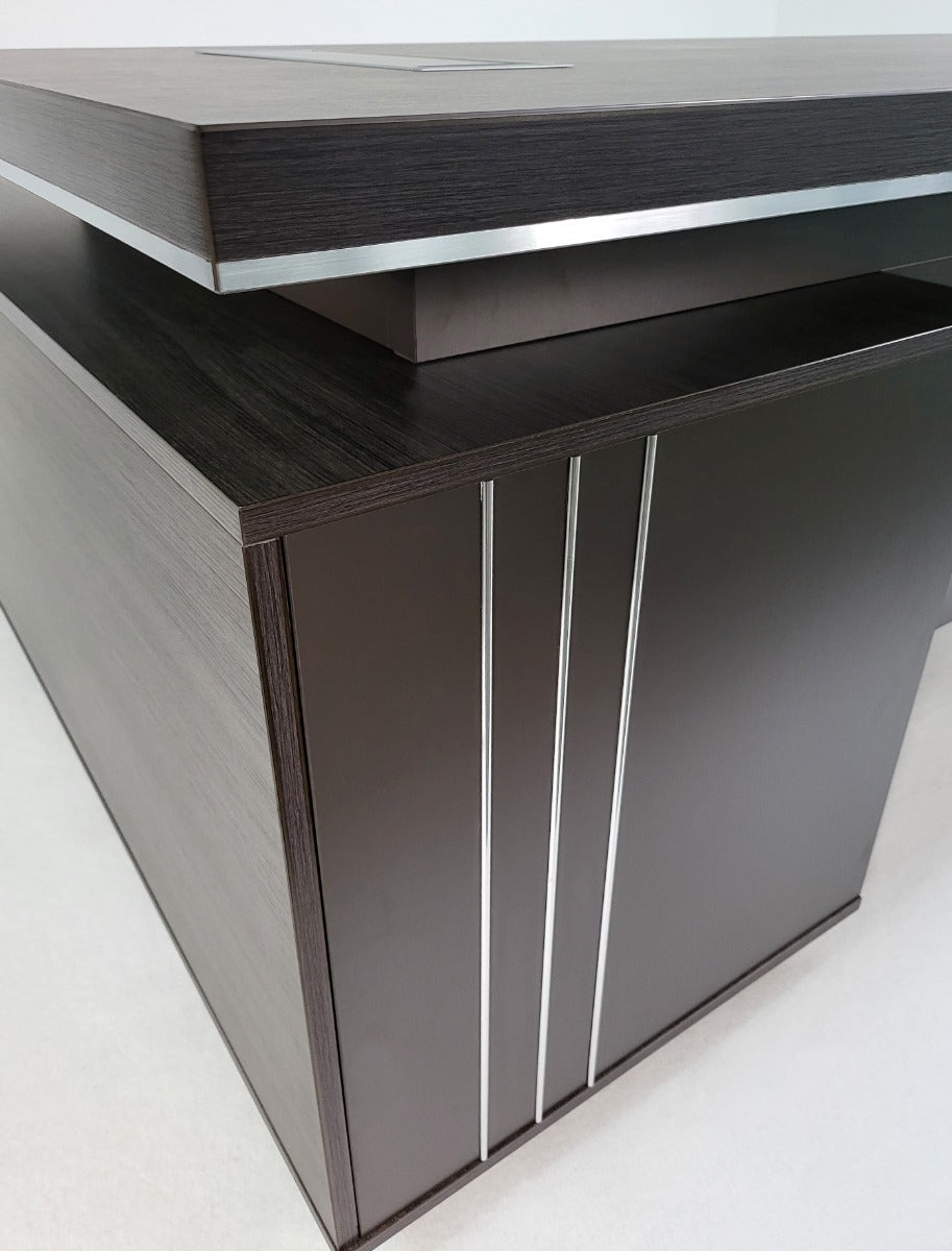 Stylish Grey Oak Corner Executive Office Desk - 1600mm, 1800mm, 2000mm - DG07-04