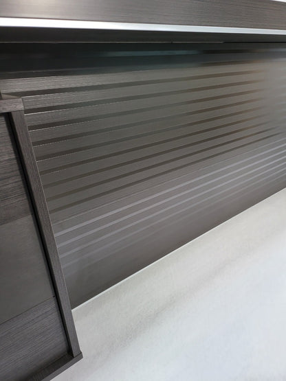 EX SHOWROOM - Large Stylish Grey Oak Right Hand Corner Executive Office Desk with Built in Storage - 2400mm - BJS-D1124