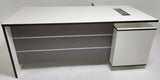 Modern White and Grey Stripe Executive Office Desk with Built in Storage - 2000mm - AML-D01