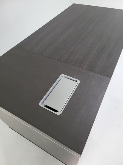 Modern Grey Oak Executive Office Desk with Built in Storage - 1400mm - BJS-X1514