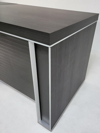 Modern Grey Oak Executive Office Desk with Built in Storage - 1400mm - BJS-X1514