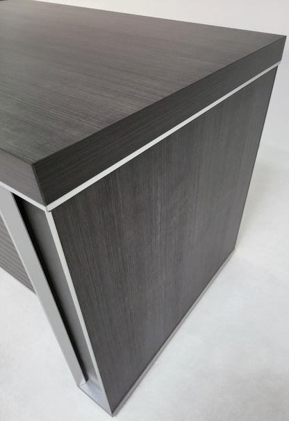 Modern Grey Oak Executive Office Desk with Built in Storage - 1400mm - BJS-X1514