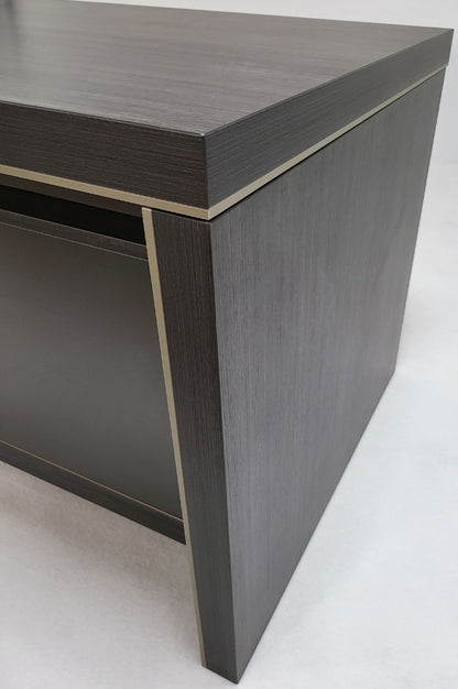 Modern Grey Oak Corner Executive Office Desk with Built in Storage - 2000mm - BWJ-HD03