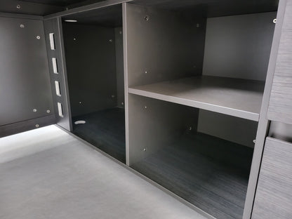 Modern Grey Oak Corner Executive Office Desk with Built in Storage - 1600mm & 1800mm - BWJ-HD04