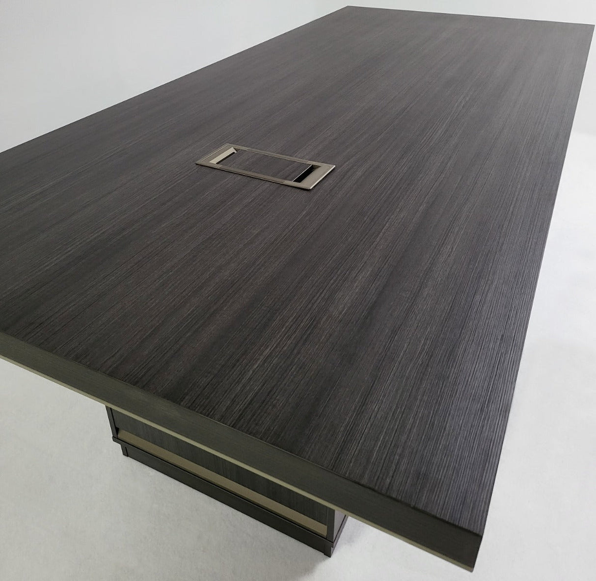 Heavy Duty 2000mm Grey Oak Executive Boardroom Table with Aluminum Edging - HC0320